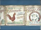   Country Kitchen Cow Rooster Eggs New Arrival Wallpaper Border Farm Wood 