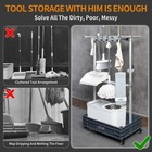 Broom Mop Holder Cleaning Supplies Organizer Janitorial Carts On Wh    Fast Ship