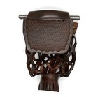 6pcs Dark Brown Genuine Leather Pool Table Pockets Mosaic Pattern