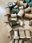 Lot Of 54 Vtg Wooden Sewing Empty Thread Spools Various Sizes   Brands Decor