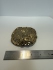 Rare Vintage Gold Tone Mesh Purse W  Enamel Compact Powder Blush - 272
