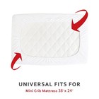 Waterproof Mini Crib Mattress Pad Sheets Fitted  Cotton 38x24 Inch  White