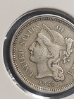 1865 Three Cent Nickel Piece - Nice Coin 