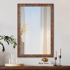 Culer Wood Wall Mirror For Bathroom rectangle Rustic Brown 24 X 36 Inch Hangi   