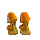  Mushroom Salt   Pepper Shakers Anthropomorphic 1970 Smiling Retro Kitchen Decor