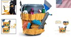 Durable Trash Can Caddy Bag   2 Pack For 32-55 Gallon Bins  12 Pocket Organizer 