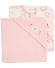 Baby Hooded Towel  2-pk Pink ivory 