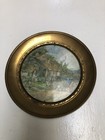 Vintage Brass   Foil Wall Plate Art Beautiful Cottage    made In England 7 5   