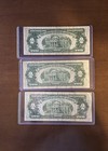 Lot Of 3 Vintage  2 Red Seal Star Notes 1953 B Circulated Condition See Photos