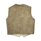 Vintage Sears Western Wear Sherpa Lined Suede Leather Vest - Size S m - Beige