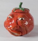 Juicy Red Tomato - Anthropomorphic Spice Jar  Fruit   Face Jug  Herbal Container