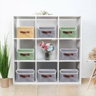 2 6 12pc Linen Fabric Cube Storage Bins Boxes Foldable Home Organizer Baskets