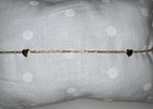 14k Solid Gold 10    Figaro Chain Anklet W  Small Hearts 1 3g