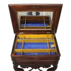 Victorian Walnut   Rosewood Lift Top Sewing Stand C1890