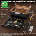 Cedar Wood Cigar Humidor Box Digital Hygrometer Adjustable Humidifier