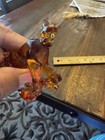 Vintage 3    Murano Style Amber Glass Poodle Figurine Shelf Sitter