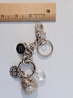 Kathy Van Zeeland Purse Charm Key Chain 3d Hearts Silver Toned Accessory