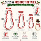Cookie Cutters  3 Sizes  Stainless Steel  Silicone Rim - Silicone Snowman