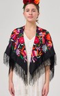 Traditional Mexican Shawl Scarf Wrap Tassel Fringes Cinco De Mayo Classic N1
