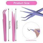 Prasacco 4 Pcs Straight   Curved Tweezers - Sticker  Craft  Eyelash   Nail Art R