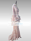 Edwardian Downton Abbey 1900s Vintage Form Fitting Peplum Dress Theater Gown 328
