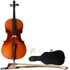 4 4 Full Size Acoustic Cello Set For Beginners - Bag  Bow  Rosin   Matte Natural