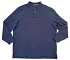 Polo Ralph Lauren Mens Xxl Navy Long Sleeve Mesh Polo Shirt Classic Fit Pony New