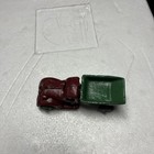 Antique Original Arcade  Cast Iron Red green Dump Truck Toy  Nice   Old   d 
