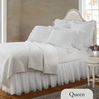 Double Voile Ruffled Bed Skirt Dust Ruffle  Cotton Layered  15  Drop Length 