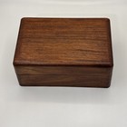 Vintage Wooden Jewelry Trinket Keepsake Box Brown Wood Grain