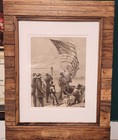 Original 1864 Harper   s Weekly Civil War Engraving        our Flag Is There        Framed