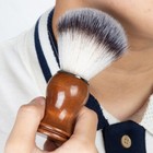 Men Beard Brush Wood Handle Nylon Wool Bristle Brush Comfortable For Hair Salon