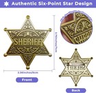 2 Packs Sheriff Badge Deputy Badge Set Metal Brooch Pin Old West Prop Western Co