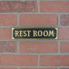 Brass Rest Room Door Sign Metal Business Bar Restroom Wall Plaque Bathroom Decor