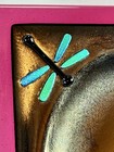 Signed J  Biallies Fused Glass Dish Iridescent Dragonflies Magenta Glass Art