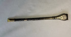 Vintage Bombilla Yerba Mate Straw Argentina Los Pamperitos 800 Silver 18k Gold