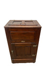 Antique Glacier Turquoise Ice Box Top And Bottom Storage Two Doors Ready To Use