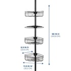 3-shelf Tension Pole Steel Shower Caddy Organizer For Bathroom Storage Rack