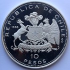Chile 1968 Silver Proof 10 Pesos  Arriving Of Liberation Fleet  Km-183 