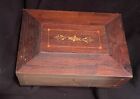 Antique Shaker  Inlaid Sewing Box  19th Century Rosewood And Mixed Wood Inlay