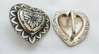 Pair Jeremiah Watt Heart White Bronze Conchos 1 3 4  Bridle Loop Back Horse Tack