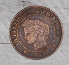 1892 A France 2 Centimes Copper Coin Km  827 2c
