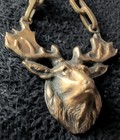 Rare Gold Filled Pocket Watch Fob   Chain Finely Detailed Order Of  Moose Vtg 