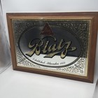 Vintage 1981 Blatz Beer Mirror Sign 20    X 14 5    Wood Frame Bar Mancave 