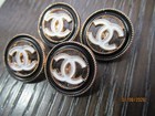 Chanel 4 Black  White  Gold Tone   Cc Logo   20mm  3 4   Buttons This Is For 4