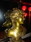 French Art Nouveau Gilded Bronze Bust Art Sculpture 12  Vtg 1880 s Circa Rare