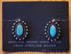 Vintage Navajo Sterling Silver Turquoise Native American Screw Back Earrings