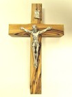 4 75  Olive Wood Crucifix  Wall Cross From Holy Land   Bethlehem   Jerusalem