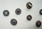 Group Of Circa 1800 s Buttons Made From Glass  Brass And Metal