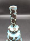 Vintage Antique Cloisonne Enamel Brass Bell Blue Floral 4 75  China